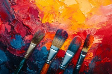 Obraz premium paint brushes and art