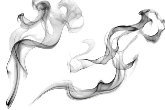 Abstract black and gray smoke swirling gracefully in artistic patterns enhancing visual depth and texture