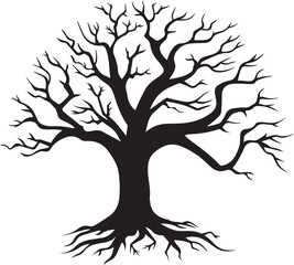 Obraz premium Spiritual Tree with Roots Vector Graphics