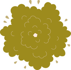 flat cartoon top view of tree illustration.