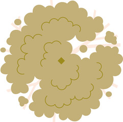 flat cartoon top view of tree illustration.