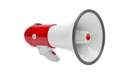 Red and White Megaphone Bullhorn Loudspeaker Announcement PA System
