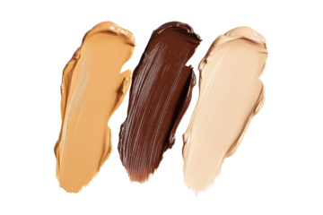 Display of cream foundation smears in various skin tones emphasizing diversity and inclusivity in beauty products