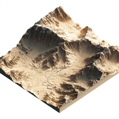 isolated terrain in transparent PNG with 3D shading