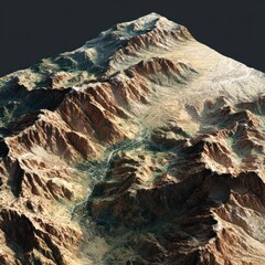 isolated terrain in transparent PNG with 3D shading