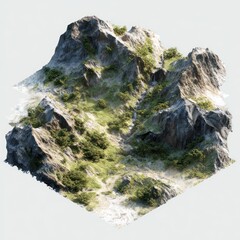 isolated terrain in transparent PNG with 3D shading