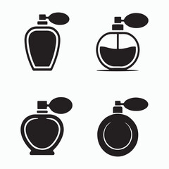 Perfume Bottle Solid Icons Set Fashion Collection