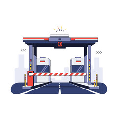 Fototapeta premium Automated toll collection system for efficient roadway traffic management and revenue generation