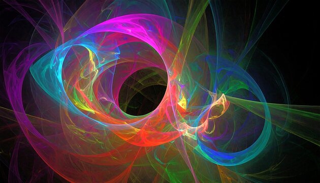 Abstract colorful swirling fractal design - Powered by Adobe