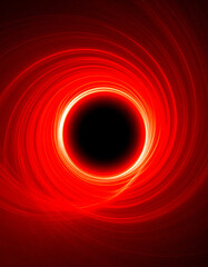 Abstract red swirling design with black hole