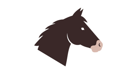 Fototapeta premium Elegant and minimal horse head illustration with clean lines and modern design, suitable for logo design, equestrian themes, or educational animal graphics.