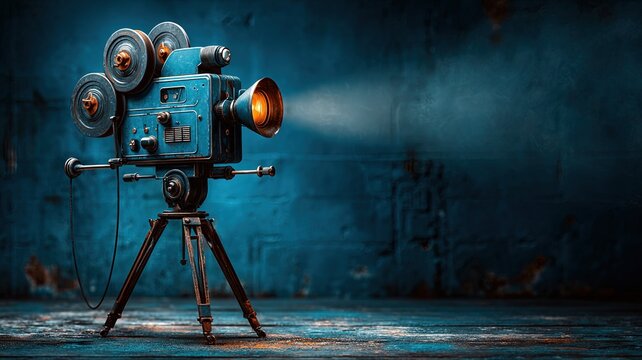 Vintage Film Projector in Studio