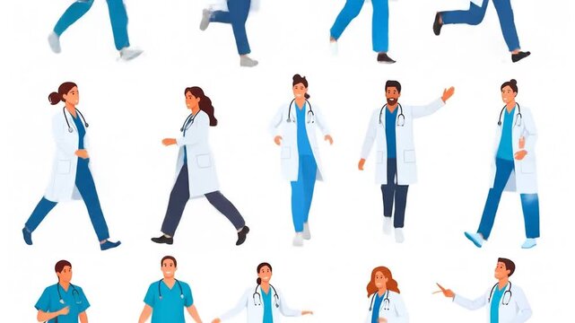Diverse healthcare professionals illustration