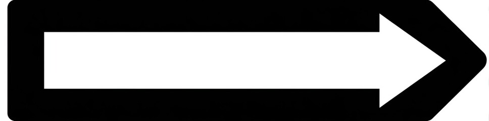 Simple right-pointing arrow icon, black outline with a white central bar