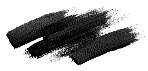 Black paint brushstrokes on white background