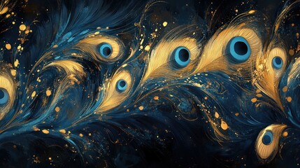 Peacock feather abstract background, art, design, luxury