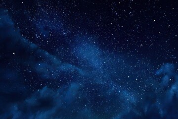Starry night sky, clouds