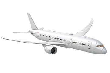 Fototapeta premium White Airplane Isolated on Transparent Background