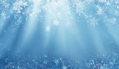 Light blue winter background with snowflakes