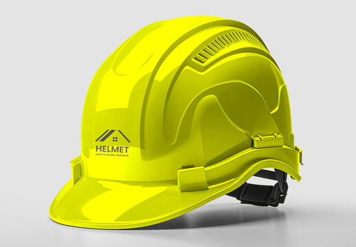 Realistic Construction Safety Helmet Mockup
