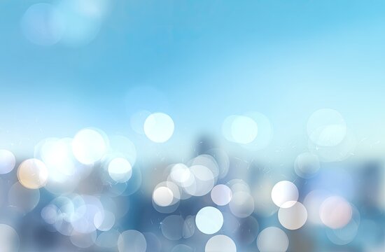 Soft-focus city lights at dawn