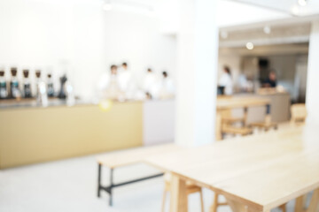 Restaurant or coffee shop blur background with bokeh, Miscellaneous Product shelf