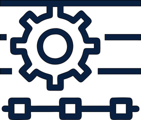  outlined gear symbol vector for configuring apps, adjusting settings, and managing digital tools.