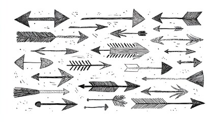 Hand-drawn collection of various arrows