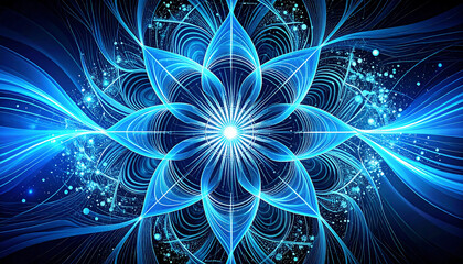 Abstract blue flower design
