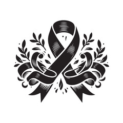 Ribbon Label Emblem Retro Silhouette