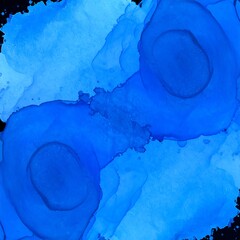 Abstract blue watercolor swirls