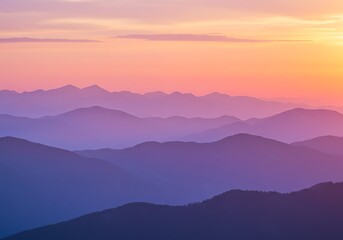 Fototapeta premium 茜色の山脈の詩