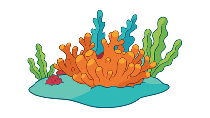 underwater coral reef on white background.eps