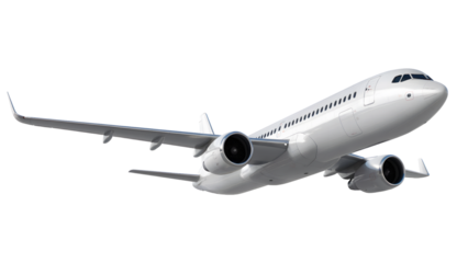 Modern passenger airplane soaring through the air, travel concept