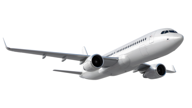 Modern passenger airplane soaring through the air, travel concept