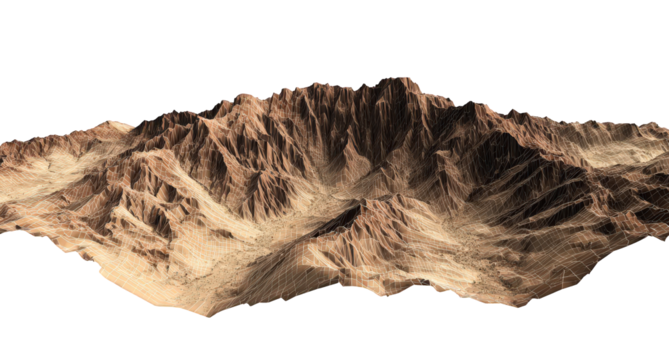 Tan Desert Mountain Range 3D Model