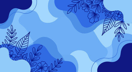 Abstract Floral Design with Blue Tones A Stylish Decorative Background
