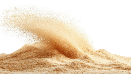 Tan Sand Wave Exploding on Black Background