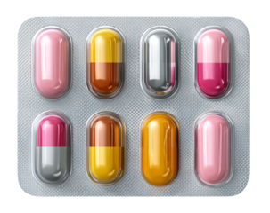 Blister pack of tablets isolated pharmaceutical object