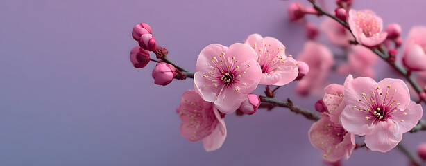 Beautiful closeup of a pink magnolia blossom and purple orchid in bloom, perfect for nature and spring floral designsBeautiful closeup of a pink magnolia blossom and purple orchid in bloom, perfect fo