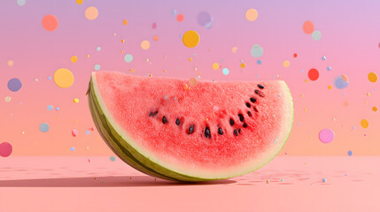 Slice of watermelon isolated on white background