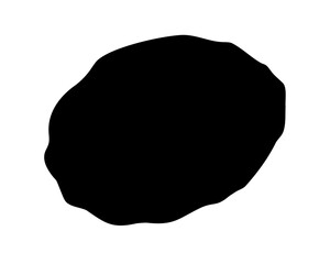 Abstract black shape on white background with organic and irregular form