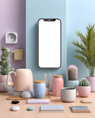 Vector illustration of a makeup artist with a variety of isolated white plastic cosmetic bottles and tubes