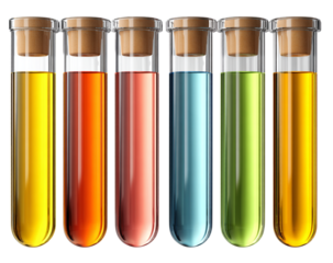 Laboratory test tubes isolated on white background