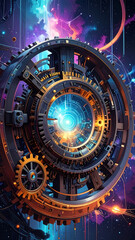 Abstract futuristic mechanism illustration