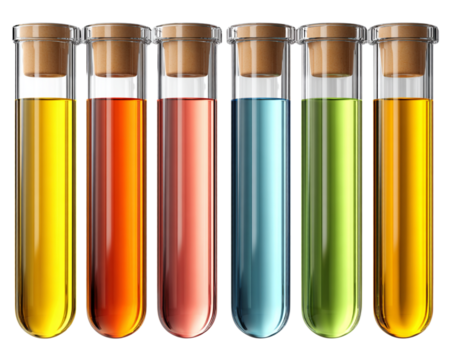 Laboratory test tubes isolated on white background