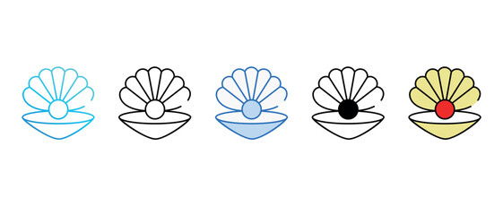 Pearl icon design with white background stock illustration