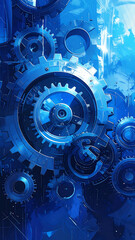 Abstract gears digital design