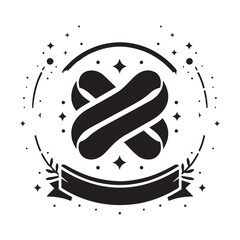 Ribbon Label Emblem Retro Silhouette