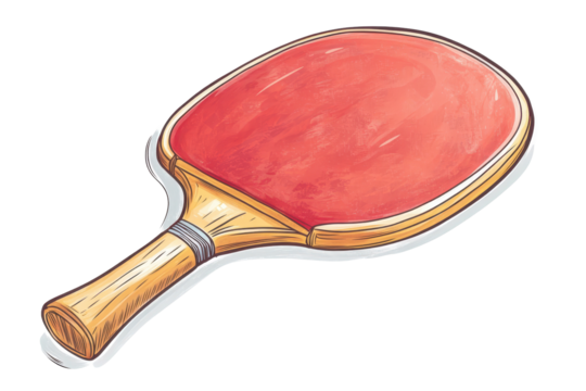 Funny illustration of a table tennis racket with a humorous twist showcasing its unique design and vibrant colors